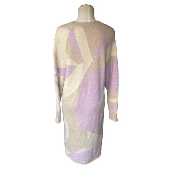 & Other Stories Intarsia Alpaca Wool Knit Midi Dress in Beige/Pink - Picture 8 of 10